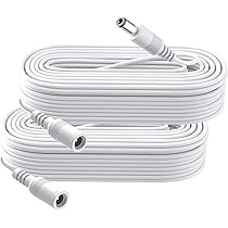 ANLINK 2 cavi di prolunga di alimentazione da CC maschio a femmina da 3 piedi 5,5 mm x 2,1 mm per telecamera di sicurezza, striscia luminosa a LED