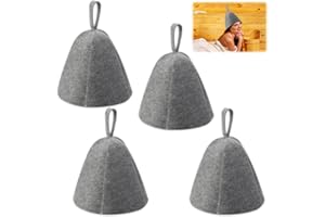 Udbrud Saunahut, 4 Stück Saunakappe Filz Set Filzhut Saunakappe Wasserabsorbierender Filz-Duschhut Saunahut aus Wollfilz gegen Hitze Sauna Set Filz Duschkappe Badekappe Duschhaube für Damen Herren