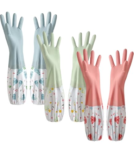 CLEAN and CLEVER Pro Protective Gloves Nitrile Gloves Size S Extra Long Shaft (Extra Long Cuff) Green S DIY & Tools
