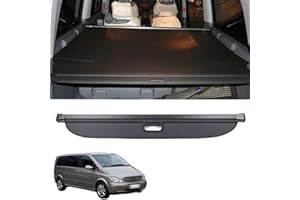 FYCXUM Auto Laderaumabdeckung Kofferraum für Mercedes Benz V-Klasse Viano Vito, Ablagen Einziehbare Cargo Cover Rollo Abdeckung Schutz Shielding Security Trunk Parcel Curtain Aufbewahrung Innere ZubehöR
