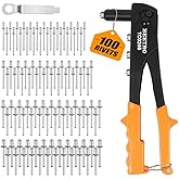 ValueMax 4-in-1 Rivet Gun Set with 200 Rivets, Pop Riveter with 4 Sizes ...