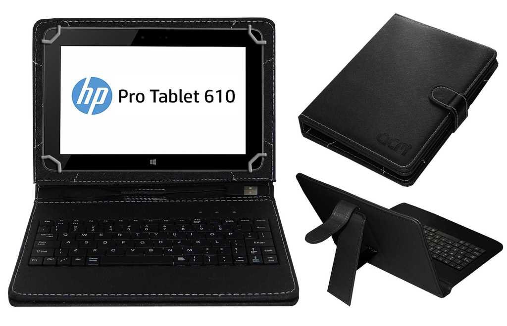 ACM USB Keyboard Case Compatible with Hp Pro Tablet 610 G1 Pc Tablet Cover Stand Study Gaming Direct Plug & Play - Black