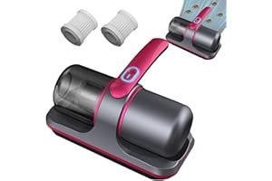 WEYSHHT Household High-Frequency Strong Mite Removal Instrument, Aspirateur D'acariens, Haute Fréquence Double Battement Acariens sans Fil, avec lumière UV-C, pour Matelas, Canapés, Textiles, Lit