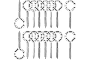 AISHOW 25 Stück Ösenschrauben M4 Ösenschraube Edelstahl 304 Schraubösen Klein Ringschraube Ösenhaken mit Gewinde Augenbolzen Ösen Schraubhaken 50mm