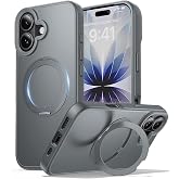 CONSTRAIN - iPhone 17 ile uyumlu Apple Kılıf Magsafe Halkalı 360 D&ouml;nebilen Y&uuml;z&uuml;kl&uuml; Standlı Armour Mat Mıknatıslı Kapak