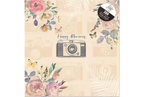 Tallon Vintage Cream Happy Memories 6x4 Photo Album Memo Slip in Holds 200 Photos
