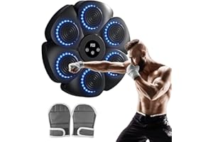 Pyltor Boxing Music Workout Machine, 1 Set Smart Music Boxing Machine, 9 Modes＆18 Speed Punching with RGB Light, Wall-Mounted 15.8" Equipment with Gloves for Kids, Family Matching Set
