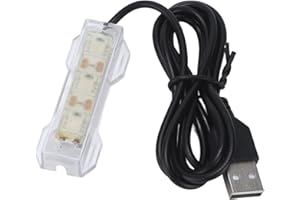 Tnfeeon Luce per Acquario, Ricarica USB Mini Luce per Acquario in Plastica Ad Alta Luminosità Luce a LED Colorata per Piante Acquatiche di Corallo e Allevamento di Pesci