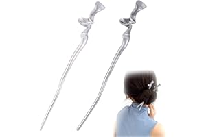 DHWEKU Palillos para El Cabello,2 Palillos de Pelo para Mujeres,Accesorio de Horquilla,Aleación de Palo de Pelo,Palillo Metálico el Cabello para Cabello Decorativo Peinado Fijo