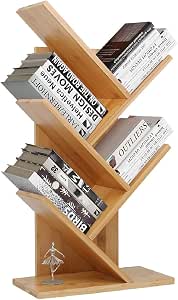 Bibliothèque En Arbre Avec Tiroir - 8 Étages - 38x21.5x149.5 Cm - Marron Rustique - Rangement CD/Livres