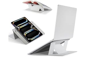 MOFT Niewidoczny stojak na laptopa na biurko, bez przyklejania stojak na tablet i komputer z podwójnym kątem, składany i przenośny uchwyt na laptopa, pasuje do tabletów 18-27.9 cm i laptopów 11-14