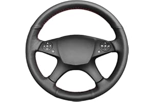 MEWANT Pokrowiec na kierownicę samochodu do Mercedes-Benz W204 klasy C C280 C230 C180 C260 C200 C300 ręcznie szyty ze sztucznej skóry