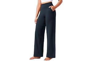 CRZ YOGA Damskie spodnie Butterlift z wysokim stanem i szerokimi nogawkami, z kieszeniami 29/31/33 cala - Yoga Lounge miękkie wygodne swobodne