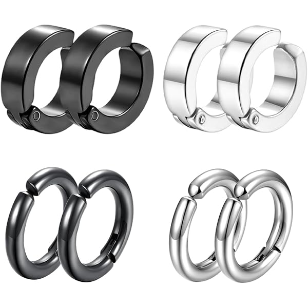 Orecchini A Cerchio Da 40 Mm In Acciaio Inossidabile Placcato - Foto 12