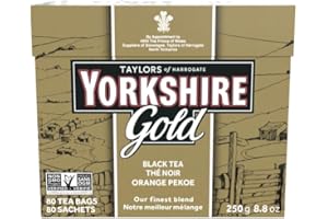 NULL Taylor´s of Harrogate Yorkshire Gold Tea – 250 g (80 torebek) – czarna herbata – mieszanka Assam, Kenii i Ruanda