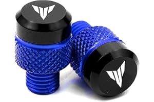 CCYYMOWOK 2pcs M10*1.25 Motorcycle Mirror Hole Plugs Screw Bolt Fits For Yamaha MT 07 09 10 MT07 MT09 SP MT10 FZ09 FZ07 (Blue)