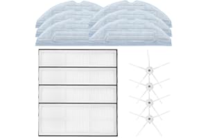 HAHONG Kit de Remplacement pour Roborock S7 S7 Plus S7 MaxV S7 MaxV Ultra Aspirateur Robot Vacuum Cleaner aspirateur Accessoires 4 filtres Hepa et 4 brosses latérales et 6 chiffons de vadrouille