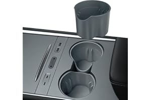 ANKEWAY 2023 2022 2021 Tesla Model Y Model 3 Inserción del Portavasos de la Consola Central para Accesorios Tesla Model Y 2023 2022 2021 Accesorios Tesla Model 3, Gris, 2 Paquetes