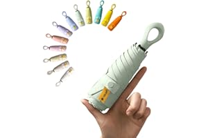 erised's bifrost Mini Faltender Regenschirm Freien UV Schutz,kreativer Ringgriff,Sonnenschutz Klein für Koffer Taschenschirm,Beschichtung Gegen Feuchtigkeitsschäden für Damen und Kinder Reise