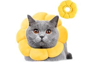 Wishstar Premium Halskrause Katze Größen S, Leckschutz Katze, Weich Halskragen für Katzen Kleiner Hunde Nach Operation, Elisabethanischer Kragen, Sonnenblume Halskrause