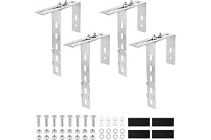 SUPAWAY 4 x balkonghållare för solmoduler krokar, justerbar 6–18 cm balkongkraftverk, krok, rostfritt stål 304 tjocklek 2 mm