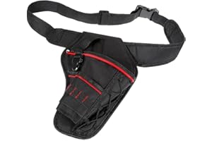 FENGTAIKE Fondina per trapano, supporto per trapano con cintura regolabile in vita, borsa per attrezzi elettrici con clip per cintura per cacciavite, martello e manico a T