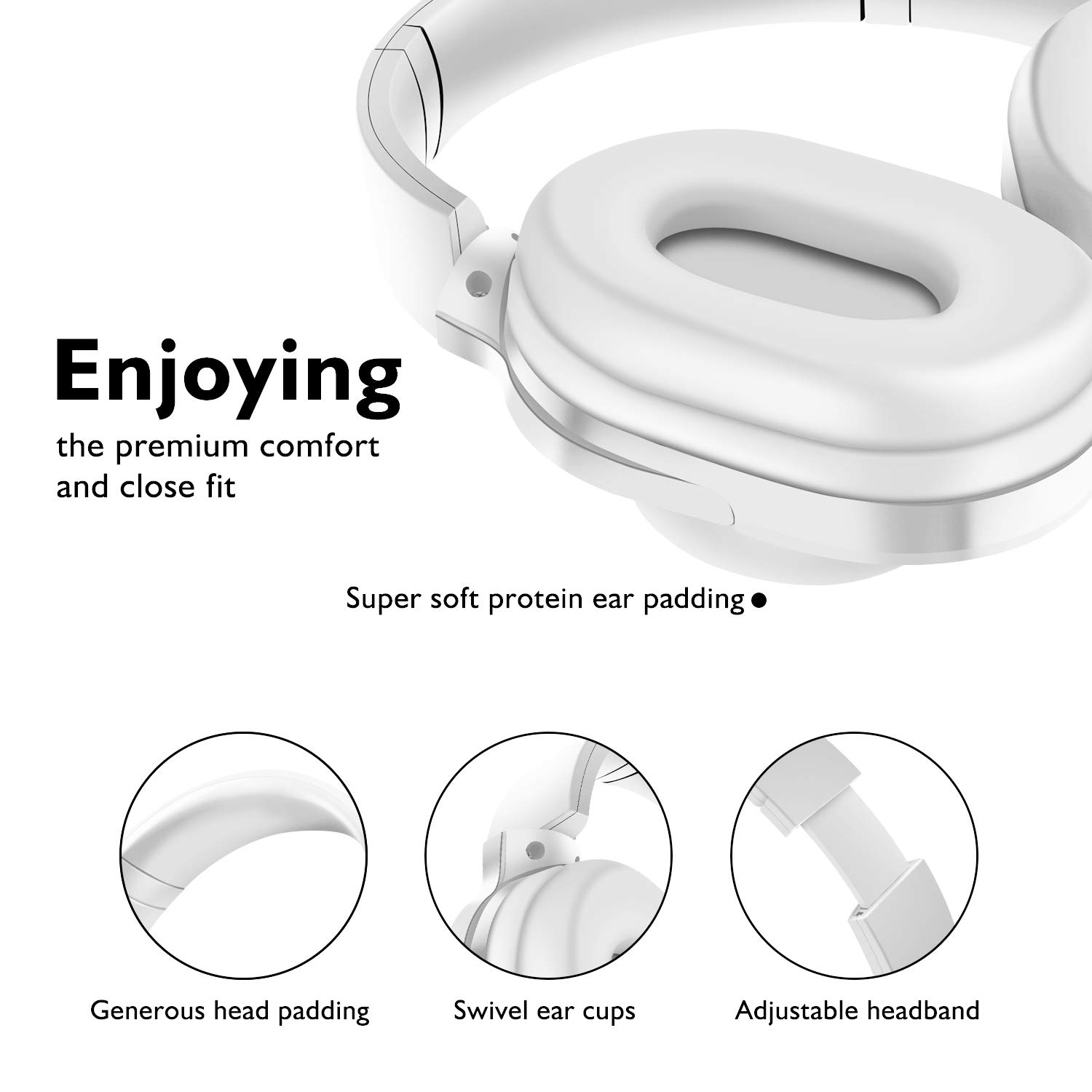 Auriculares-Inalmbrico-Diadema-Bluetooth-42-Plegable-Hi-Fi-Estreo-Headphone-Over-Ear-Cascos-con-35-mm-Audio-Jack-Micro-para-Smartphone-Tableta-Blanco