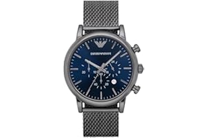 EMPORIO ARMANI Watch for Men, Quarz-Chronographenwerk und 46mm Gehäusegröße mit Edelstahlarmband