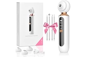 iYInJuan Aspirateur Point Noir avec Caméra LED et Loupe - Extracteur Comédon Visage Réglable avec 3 Modes et Accessoires Compléts - Nettoyeur Rechargeable pour Points Noirs Nez Soin de Peau