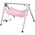 TINYTYKE Automatic Cradle for Baby - Electric Swing Cradle w/Adjustable Speed - Fully-Foldable Round Pipe Frame with Pink Simple Hammock - Palna/Jhula/Thothil for Baby Boy & Girl of 0 to 3 Years