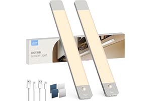 LROLTEF Luce LED Sottopensile Cucina 40CM 2200mAh 4000K Luci con Sensore di Spostamento Sensore di Movimento Armadio Lampada Dimmerabile per Cucina Scale Soggiorno Camere da Letto 2P