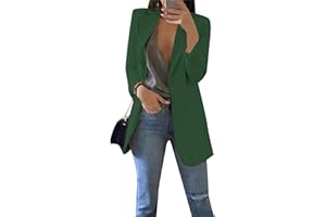 OMZIN Femmes Élégant À Manches Longues Blazer Blazer Couleur Unie Slim Fit Revers Bureau d'affaires Veste Manteau Court Costumes Boléro avec Poche