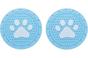 DIIWMME 2 sottobicchieri per auto per portabicchieri in PVC, graziosi sottobicchieri rotondi da 7 cm, universali, antiscivolo, portabicchieri da auto, accessori per auto (blu)
