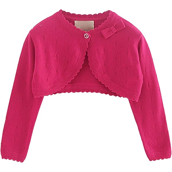 Petalum Baby Mädchen Bolero Strickjacke – Langarm, Rundhals, 100% Baumwolle, Für Fest & Alltag