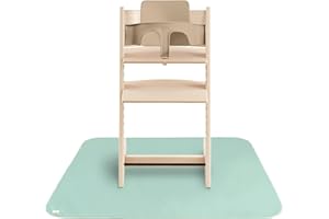 Tapis Anti-éclaboussures Mushie 108x108 cm | Imperméable, léger, Durable, sans BPA | Parfait pour Chaise Haute, Attrape-miettes, et Diversification Alimentaire bébé (Roman Green)