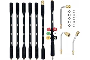 JEVUOYEE Tige d'extension de nettoyeur haute pression, 4000 PSI pour nettoyeur haute pression, télescopique, lance de rechange, outils de nettoyage pour le toit, les fenêtres