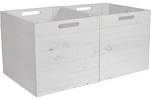 CHICCIE 2 Set Kallax Holzkiste Karl - Weiß Aufbewahrungsbox 33x38x33cm Aufbewahrungskorb Holzbox Holz Regal