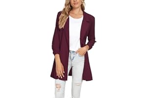 MINTLIMIT Women Long Lapel Blazer Tailored Long Sleeve Oversized One Button Coat Jacket Formal Suit