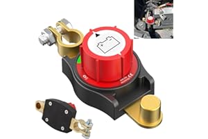 Garegce Battery Isolator Switch 12V-48V, Battery Disconnect Switch Power Cut Off Kill Switches for Car, Truck, Motorcycle, Vehicle, RV, Yacht and Boat (Negative, On/Off)