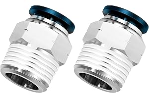 HUAZIZ 2 Pcs Raccords pneumatiques droits à connexion rapide 1/2 NPT mâle x 12 mm Tube OD Argenté,Pousser pour Inserer Conjointes Pneumatiques Connecteur Raccords Rapides