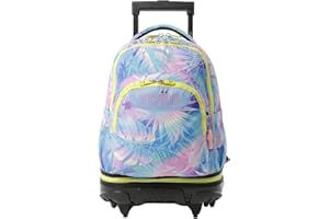 TOTTO - Mochila Escolar con Ruedas Desmontables, Modelo Tiza, Capacidad 26 L, Mochila PC 15.4", Bolsillo Botella, Manija Telescópica, Espaldar Ergonómico y Correas en S, Estampado Prisma