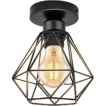 IDEGU Industrielle Pendelleuchte, 3 Flammig, Schwarz, Metall-Käfig-Design, E27, 20 Cm – Für Wohnzimmer & Bar
