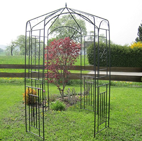Eleganter XXL Rosenbogen Pergola Rosenbogen Rankhilfe Mod.5001B aus Metall schwarz von AS-S