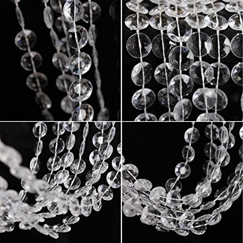 Airkoul 30M Girlande Kristall Diamant Acryl Hochzeit Party hängende Dekoration Perlenvorhang Vorhang Strang (30M, klar) - 4