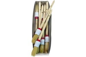 ‎ROTIX ROTIX-93021 12 Stück Ringpinsel Ø 20 mm Größe 2 Rundpinsel Lackierpinsel helle Borste