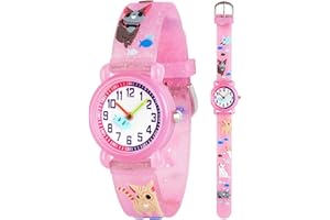 ANLOO Dziewczęcy chłopcy małe dzieci słodki zegarek na rękę zegarek na rękę dla nauczycieli, silikonowy zegarek 3D, słodki kreskówka, wodoszczelny, prezent dla dzieci, małych dziewczynek, chłopców