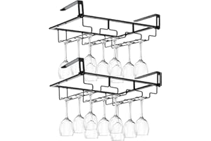 Kamiya Portabicchieri Sospeso Nessuna Perforazione Richiesta Porta Bicchieri Sospesi Porta Calici da Parete (3 Binari x 2)