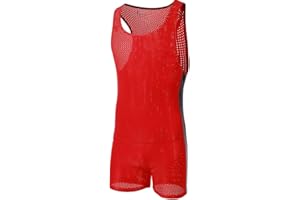 Juflam Uomo Wrestling Singlet Athletic Leotard Bodysuit Gym Sportswear Undershirt