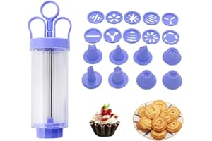 JOYOLA Pistolet Presse à Biscuits, Seringue à Pâtisserie Seringue de Décoration pour Pâtisserie Biscuit Making Outils Contient 10 Moules et 8 Buses pour Déco Pâtisserie Cuisson Biscuit