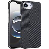 UnDePlus iPhone 16E ile uyumlu Kılıf Kevlar Desenli Karbon M-Safe Magnetik Şarj VEGA-Msafe